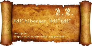 Mühlberger Máté névjegykártya